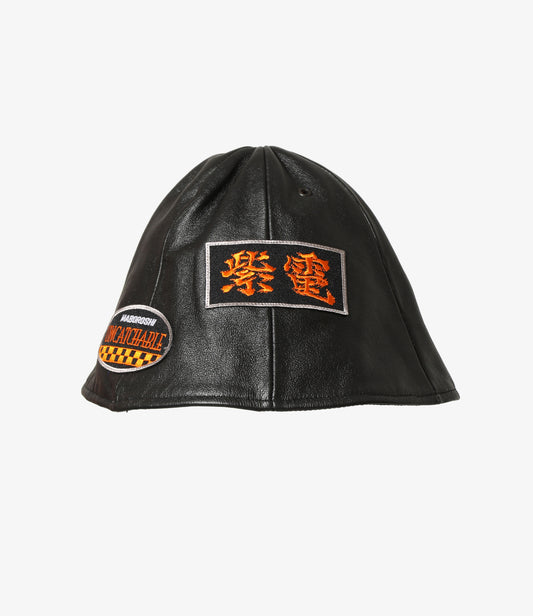 SHIDEN FW2025 MOTORCYCLE TULIP HAT COWHIDE LEATHER