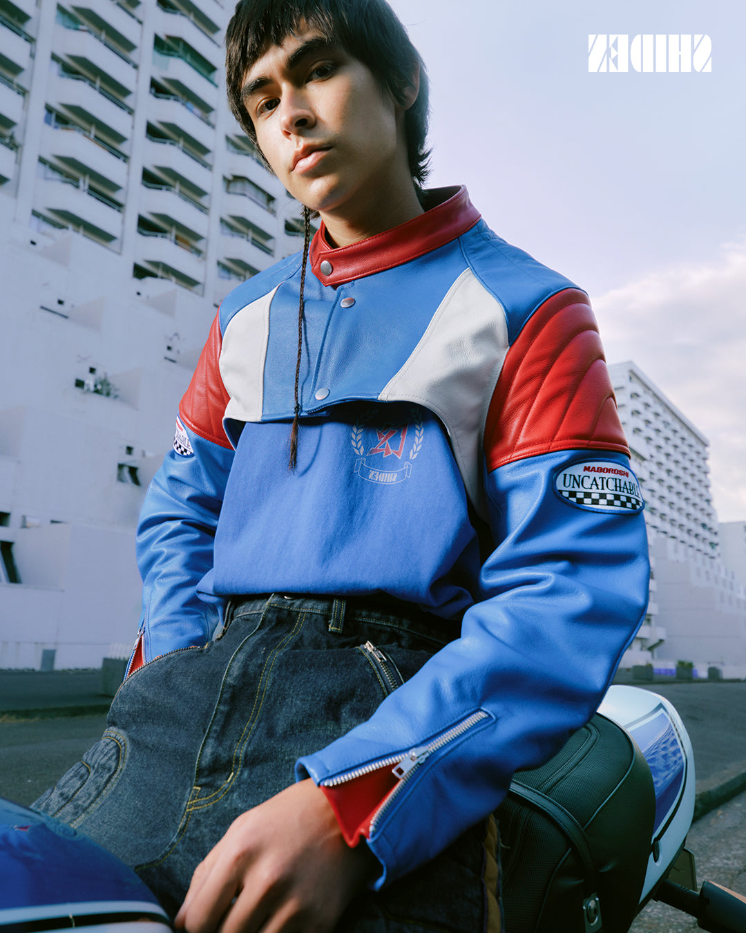 SHIDEN FW2025 MOTORCYCLE SLEEVE JACKET COWHIDE LEATHER