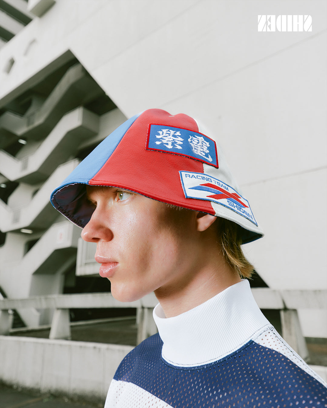 SHIDEN FW2025  MOTORCYCLE TULIP HAT COWHIDE LEATHER