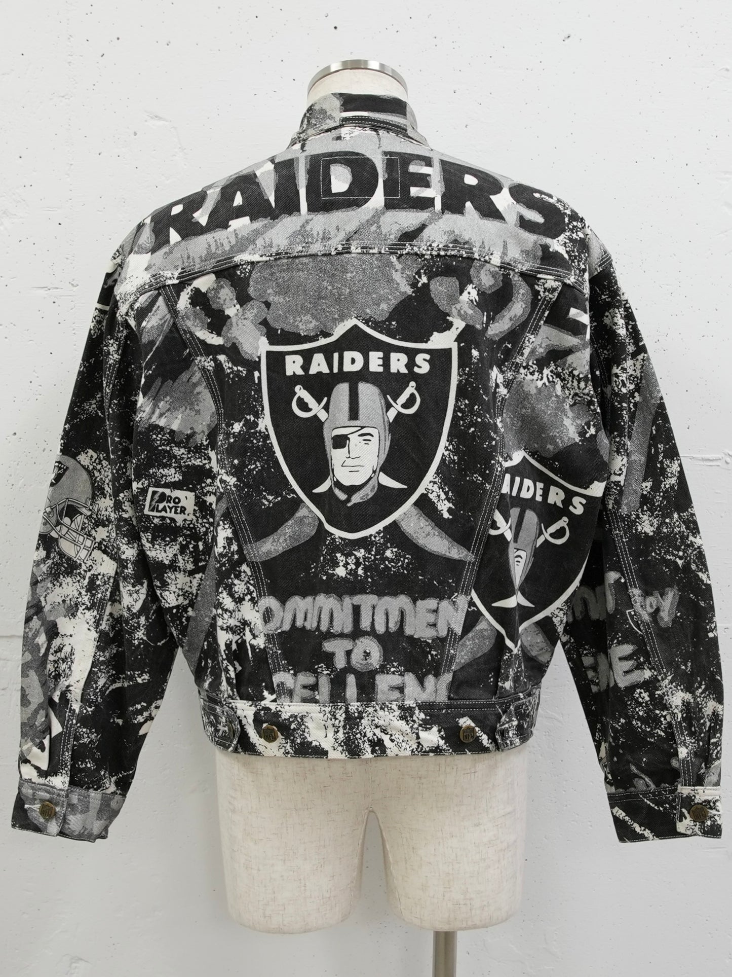 ARCHIVE COLLECTION 90's NFL RAIDERS PRO PLAYER DENIM JACKET