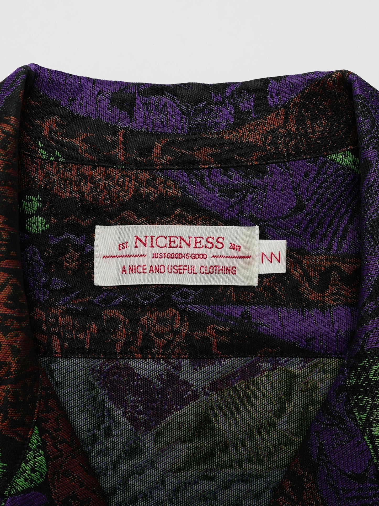 ARCHIVE COLLECTION NICENESS JACQUARD OPEN COLLAR SHIRT