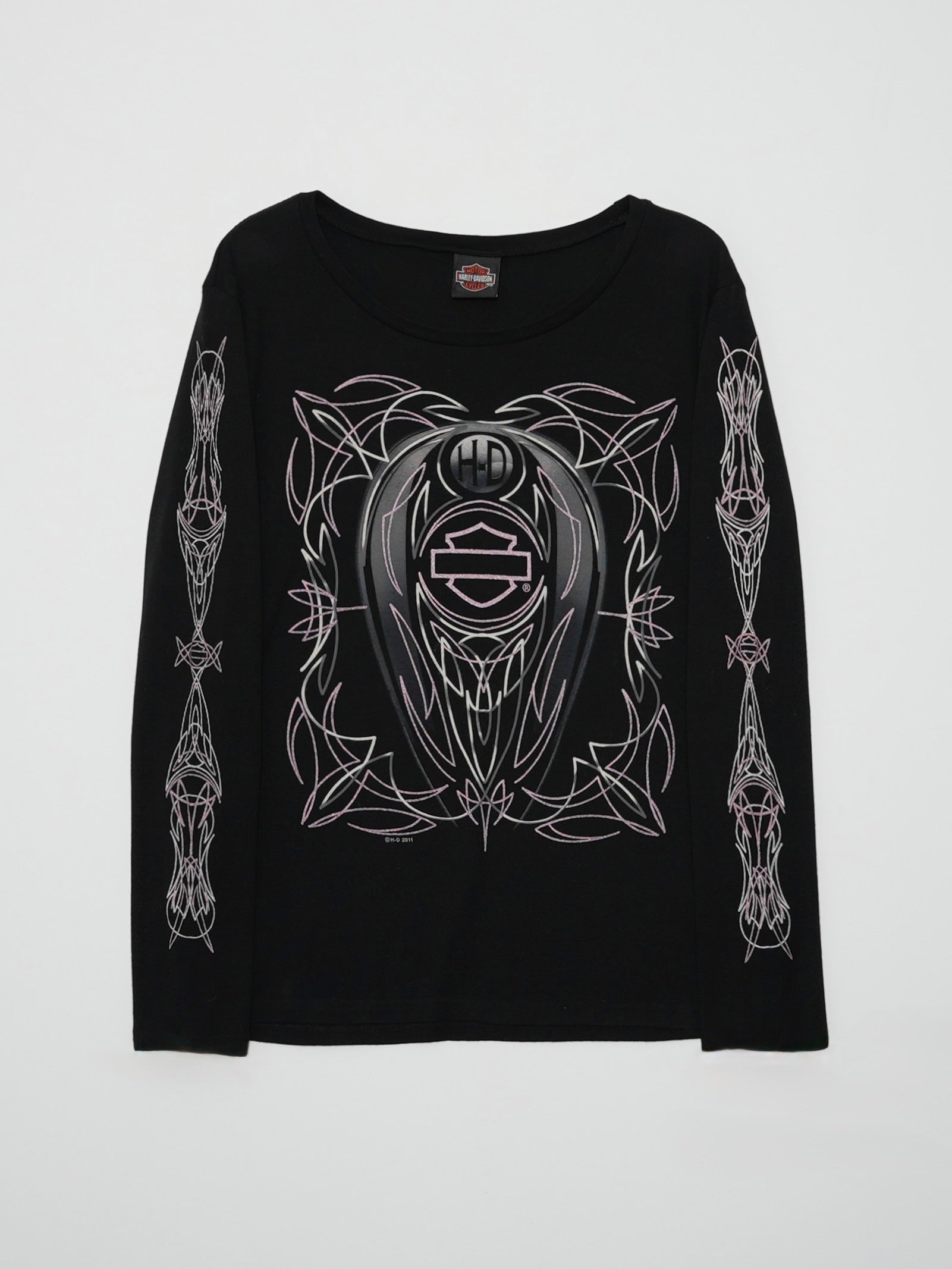 USED MACHINE COLLECTION HARLEY-DAVIDSON USED L/S T-SHIRT (women's