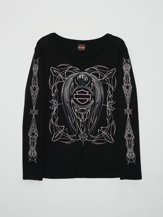 USED MACHINE COLLECTION HARLEY-DAVIDSON USED L/S T-SHIRT (women's)