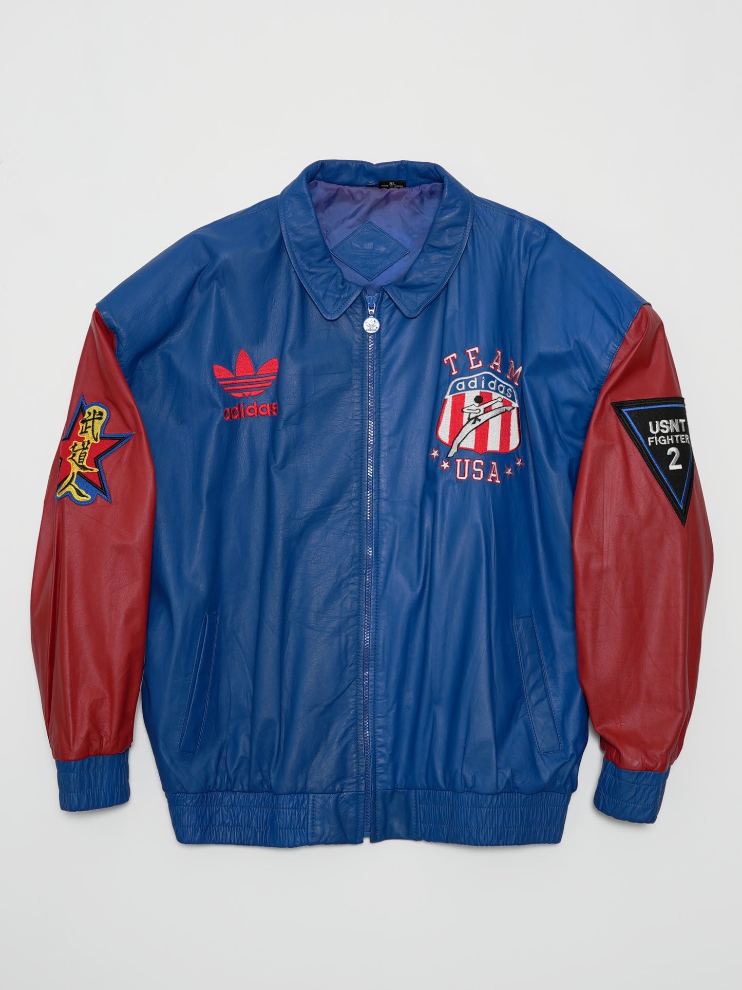 USED SPORTS COLLECTION 80's adidas 武道人 TEAM USA LEATHER JACKET