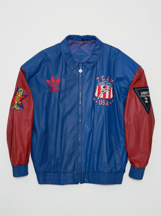 USED SPORTS COLLECTION 80's adidas 武道人 TEAM USA LEATHER JACKET