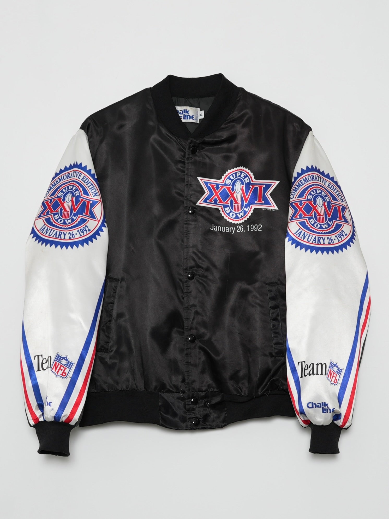 USED SPORTS COLLECTION 90's USA Chalk Line NFL SUPER BOWL BOMBER