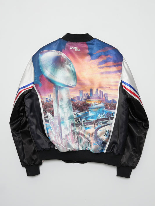 USED SPORTS COLLECTION 90's USA Chalk Line NFL SUPER BOWL BOMBER JACKET