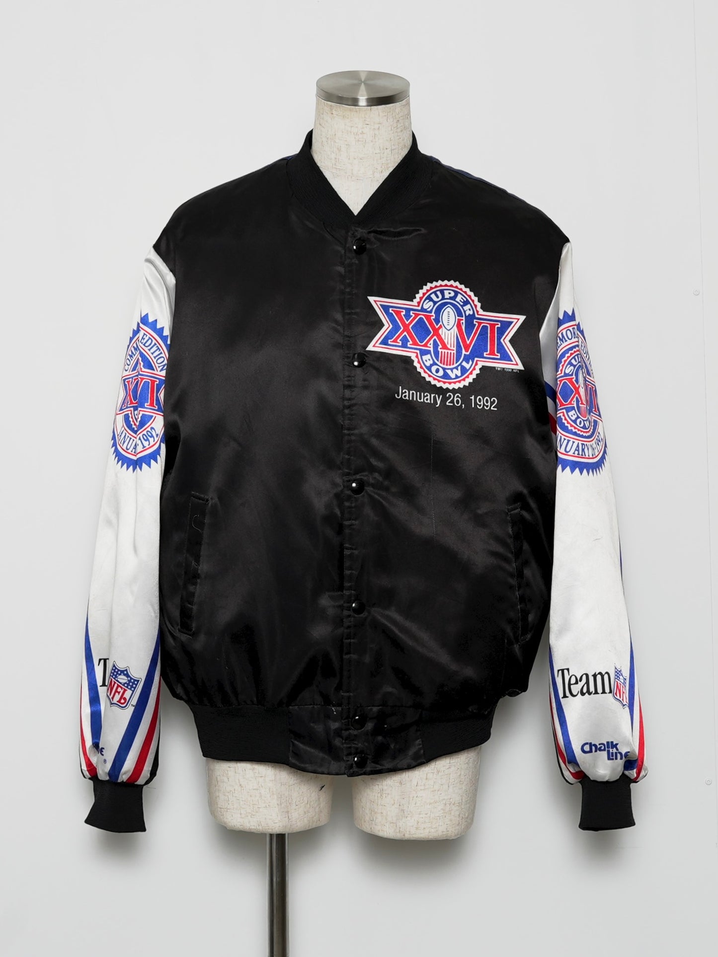 USED SPORTS COLLECTION 90's USA Chalk Line NFL SUPER BOWL BOMBER JACKET
