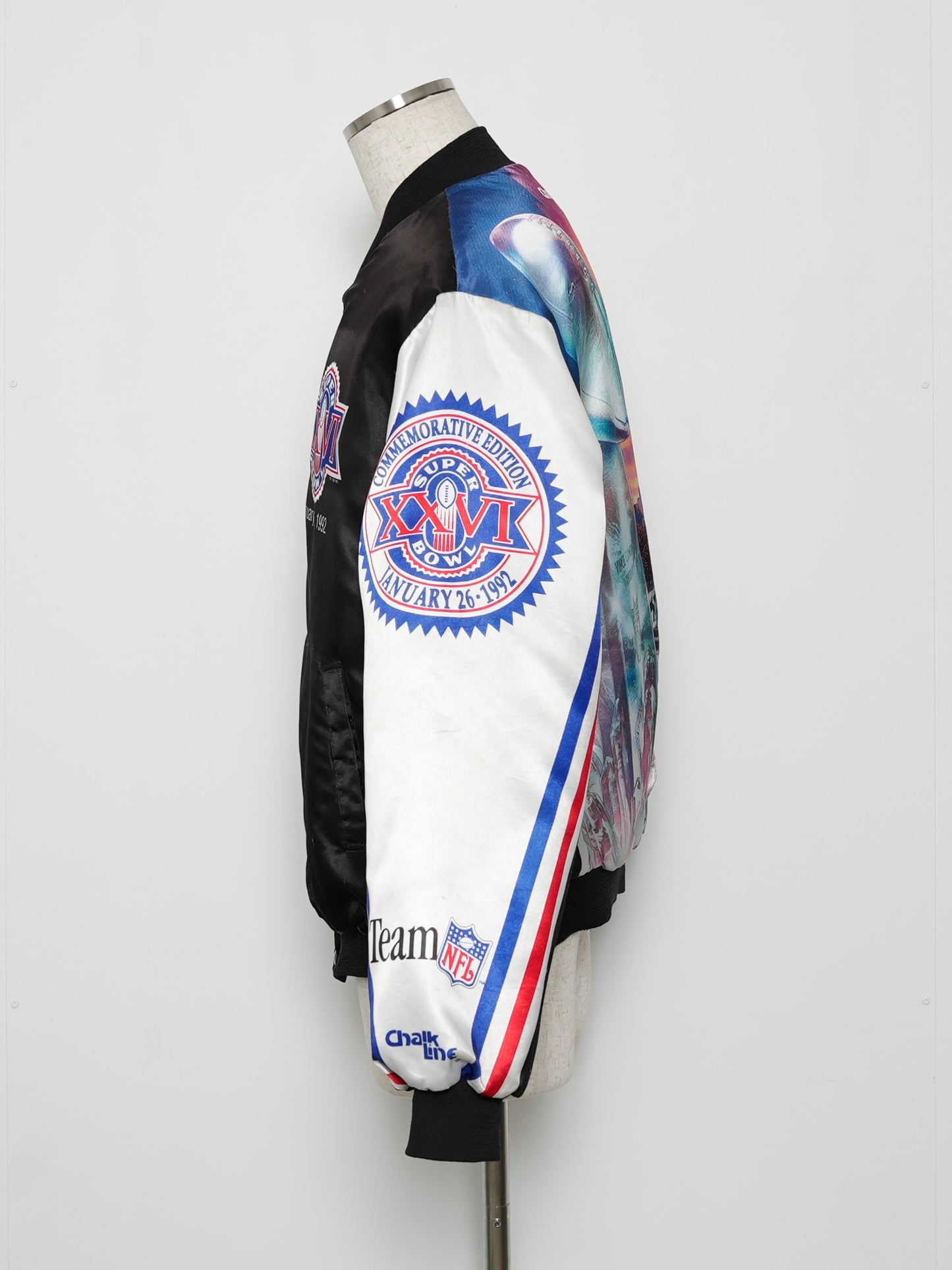USED SPORTS COLLECTION 90's USA Chalk Line NFL SUPER BOWL BOMBER JACKET