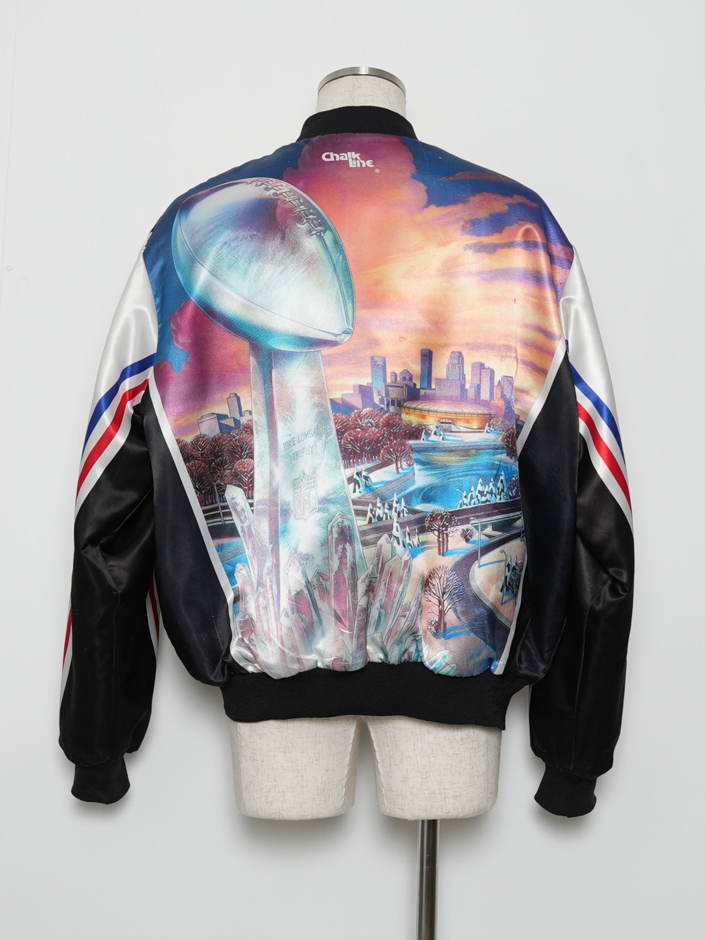 USED SPORTS COLLECTION 90's USA Chalk Line NFL SUPER BOWL BOMBER JACKET