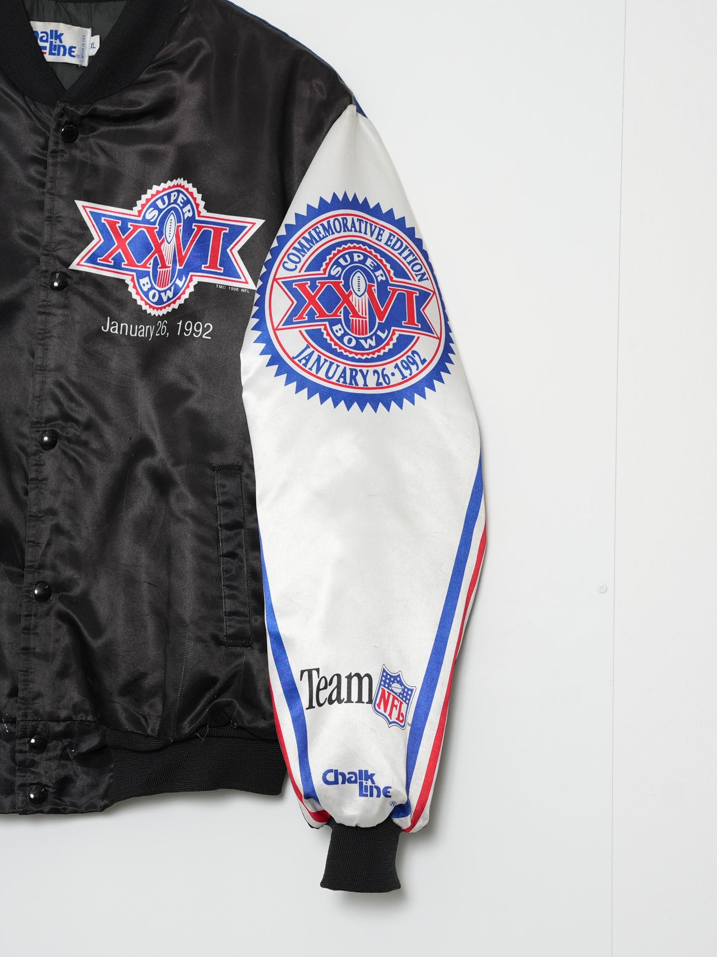 USED SPORTS COLLECTION 90's USA Chalk Line NFL SUPER BOWL BOMBER JACKET