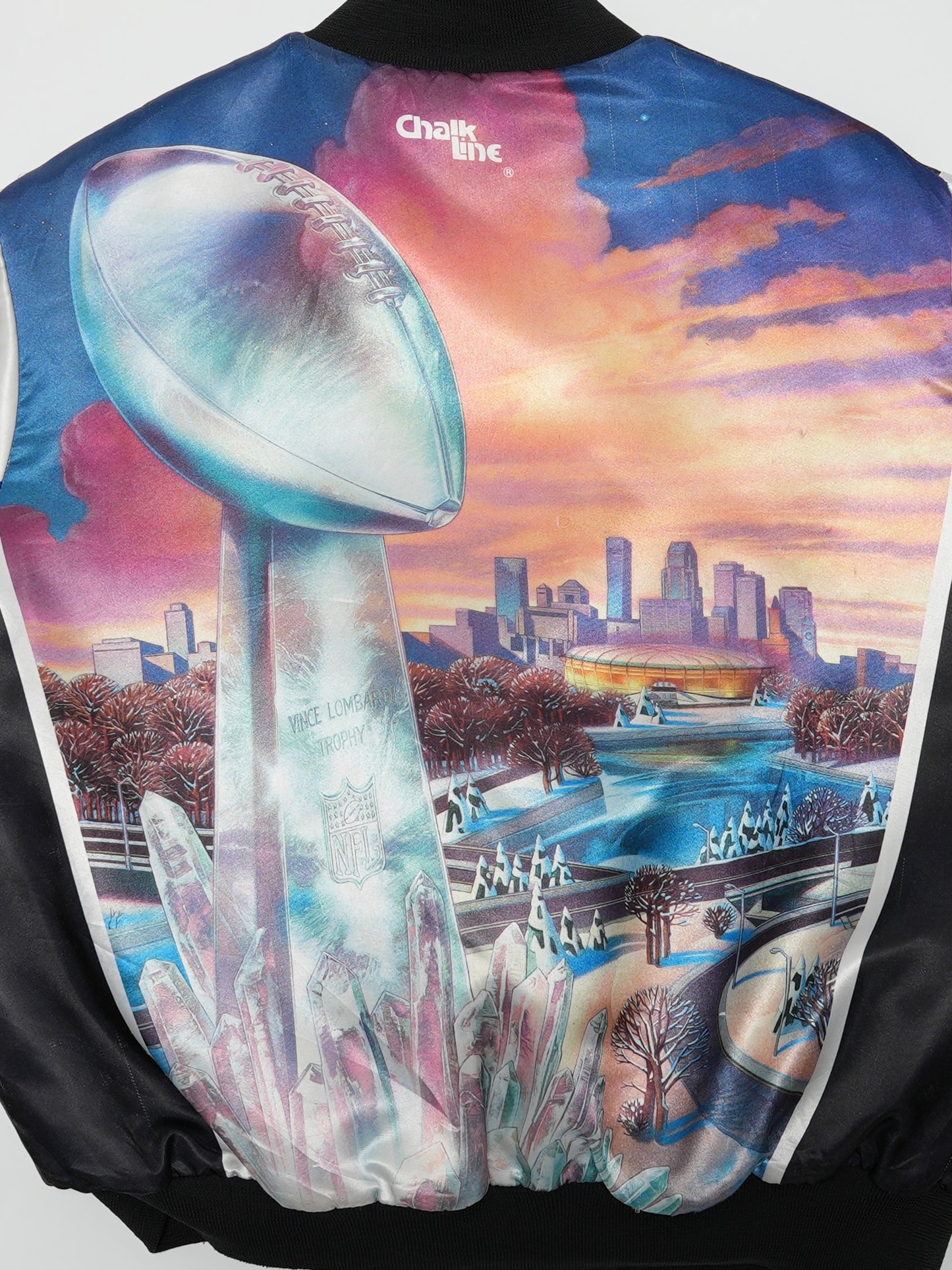 USED SPORTS COLLECTION 90's USA Chalk Line NFL SUPER BOWL BOMBER JACKET