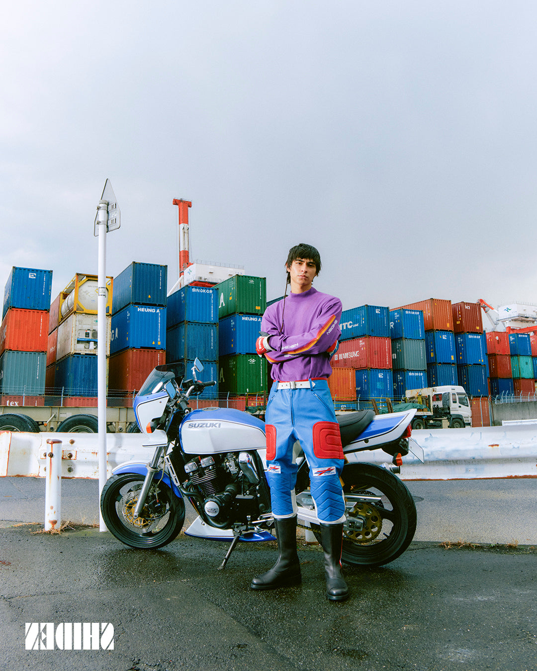 SHIDEN FW2025  MOTORCYCLE PANT COWHIDE LEATHER