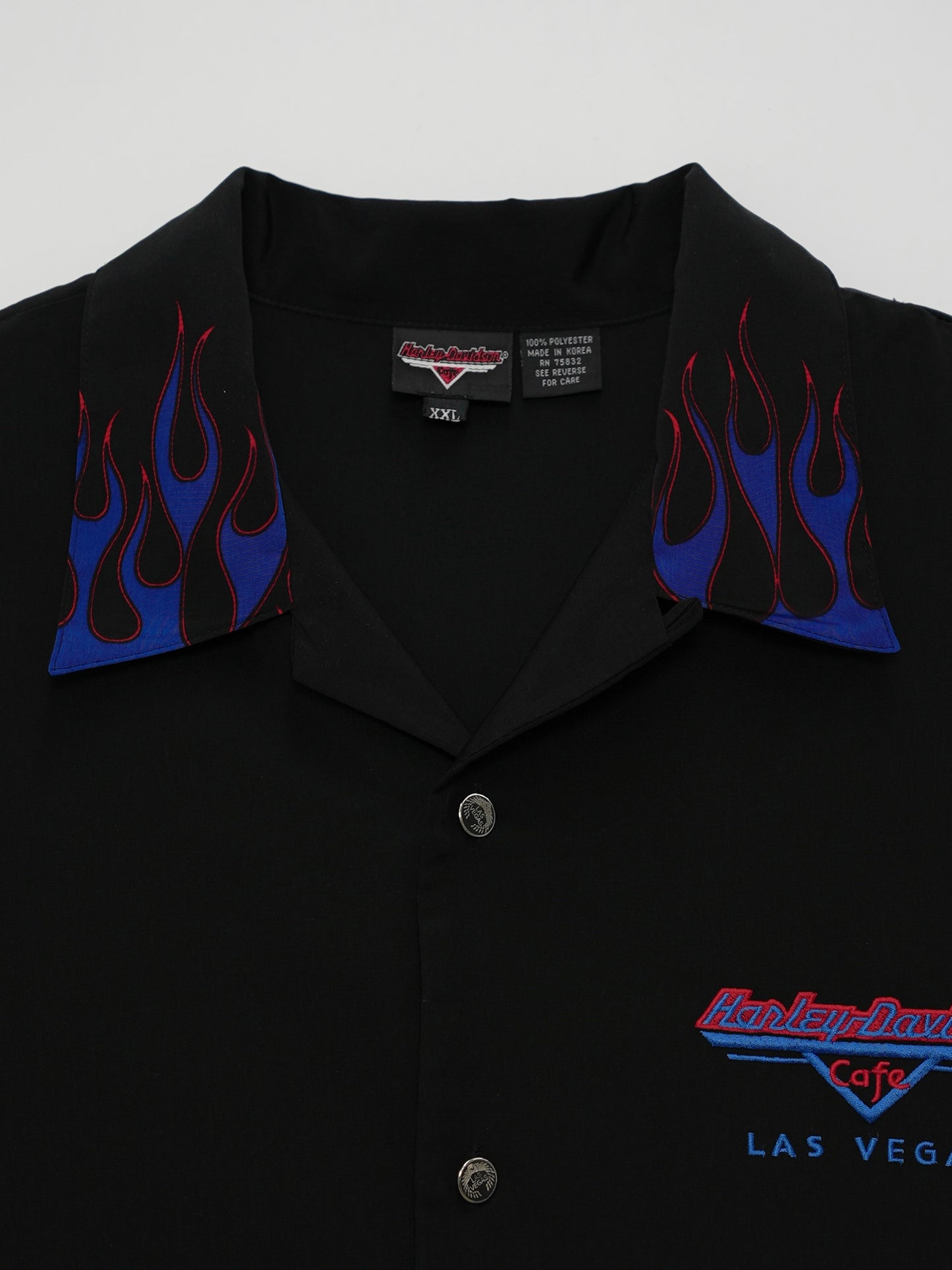 USED MACHINE COLLECTION HARLEY-DAVIDSON CAFE LAS VEGAS FLAME SHIRT