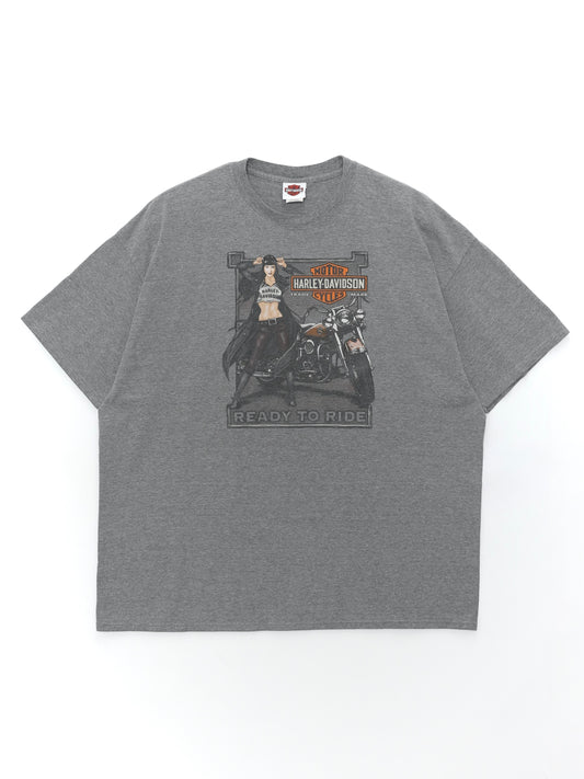 USED MACHINE COLLECTION HARLEY-DAVIDSON PIN-UP GIRL T-SHIRT