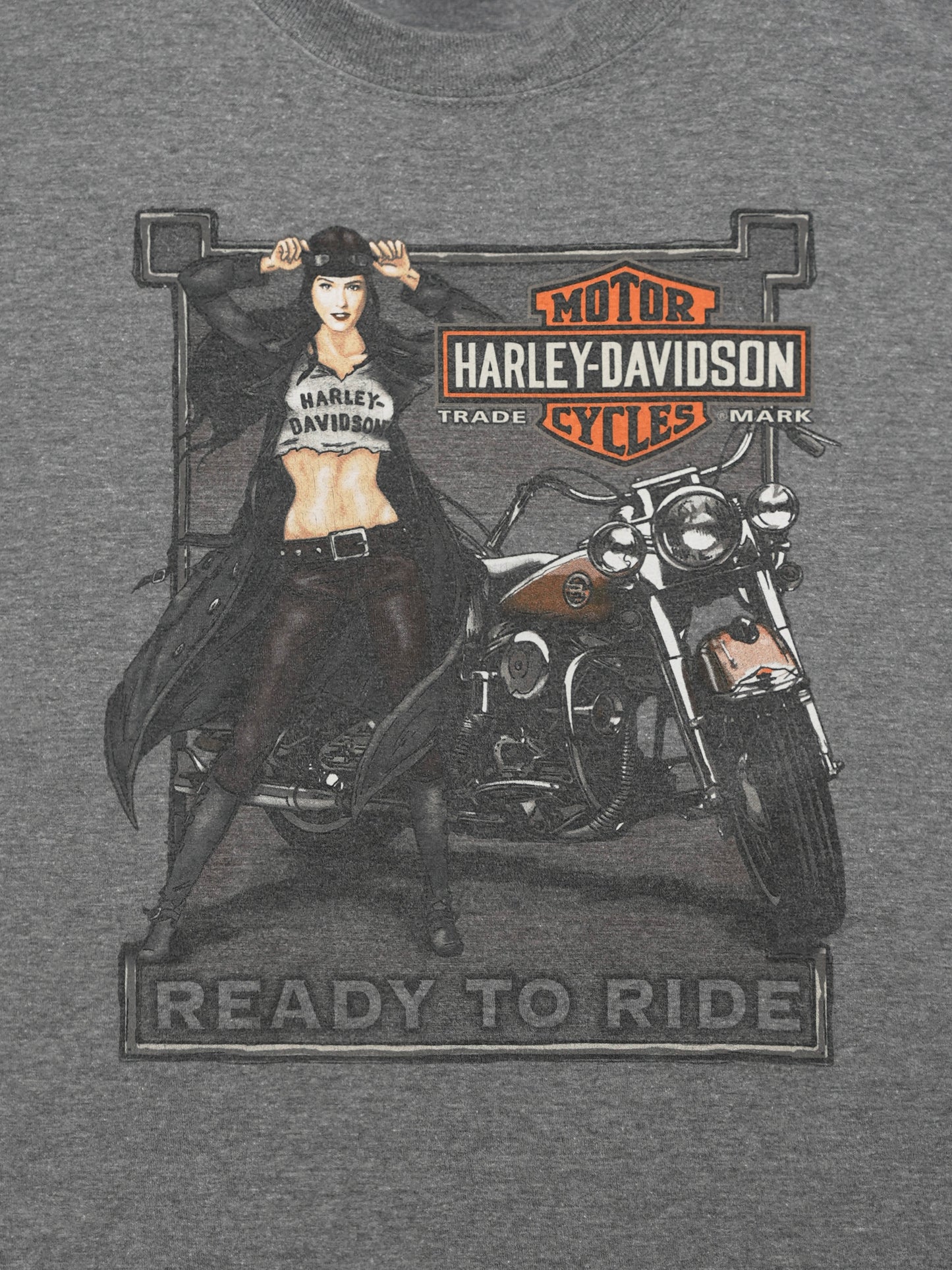 USED MACHINE COLLECTION HARLEY-DAVIDSON PIN-UP GIRL T-SHIRT