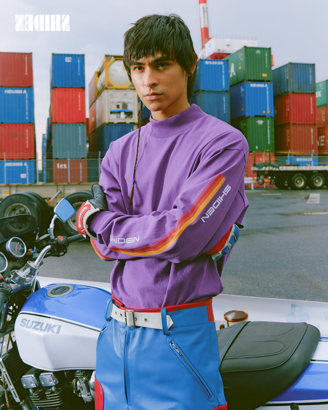 SHIDEN FW2025  L/S MOCK NECK TEE DECAL