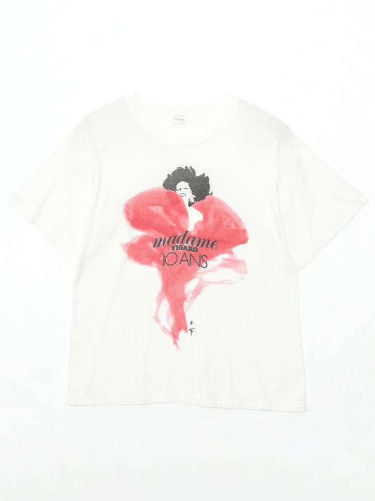 ARCHIVE COLLECTION René Gruau Madame Figaro 10th Anniversary 1990 PRINT T-SHIRT