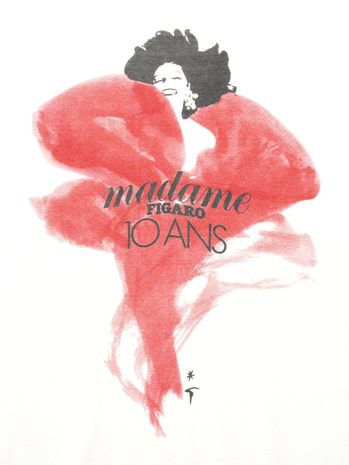 ARCHIVE COLLECTION René Gruau Madame Figaro 10th Anniversary 1990 PRINT T-SHIRT