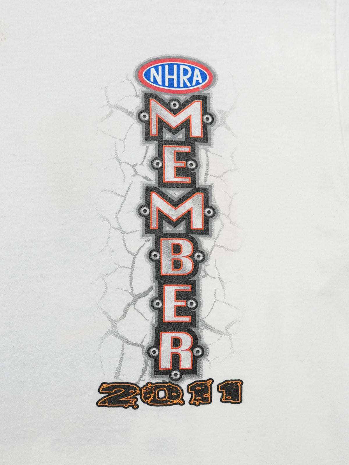 USED MACHINE COLLECTION NHRA MEMBER NATIONAL DRAGSTER 2011 T-SHIRT