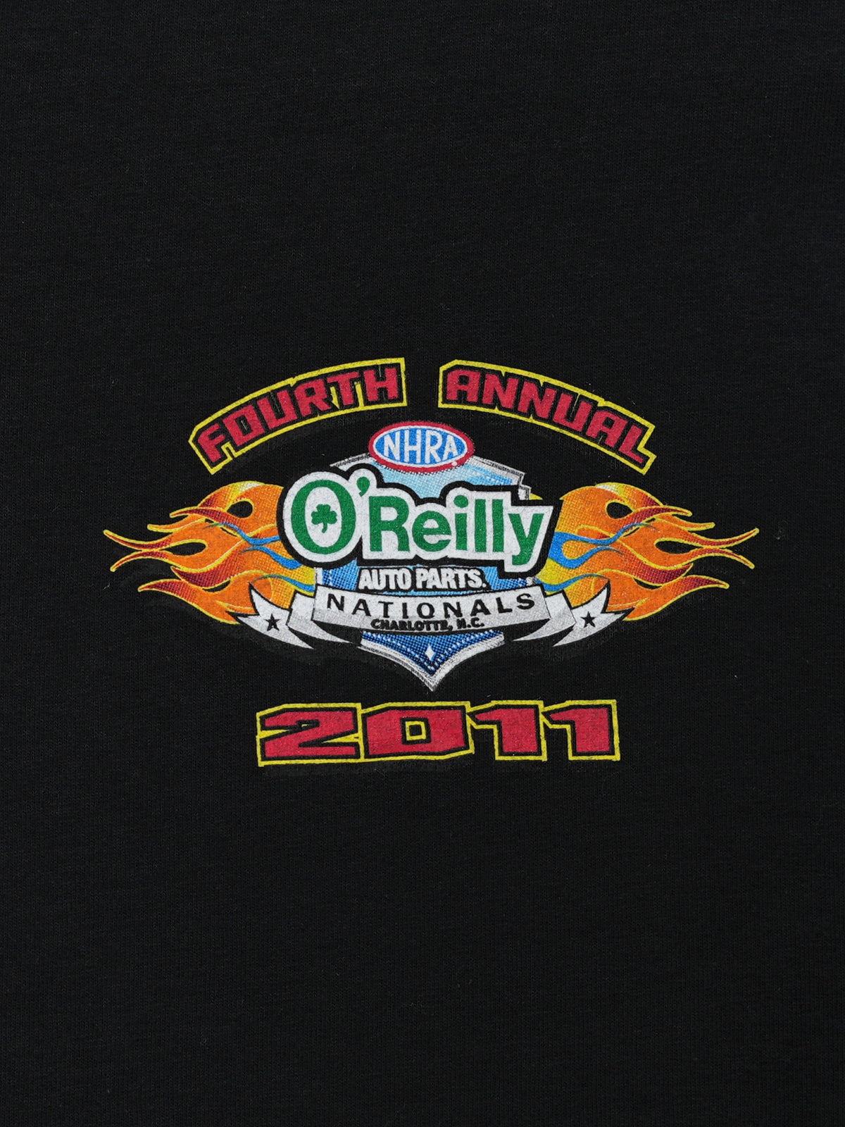 USED MACHINE COLLECTION NHRA O'Reilly AUTO PARTS NATIONALS 2011 DRAG RACING T-SHIRT