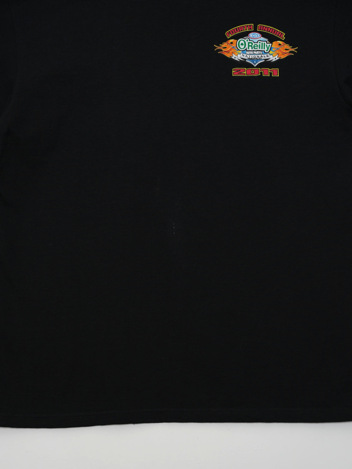 USED MACHINE COLLECTION NHRA O'Reilly AUTO PARTS NATIONALS 2011 DRAG RACING T-SHIRT