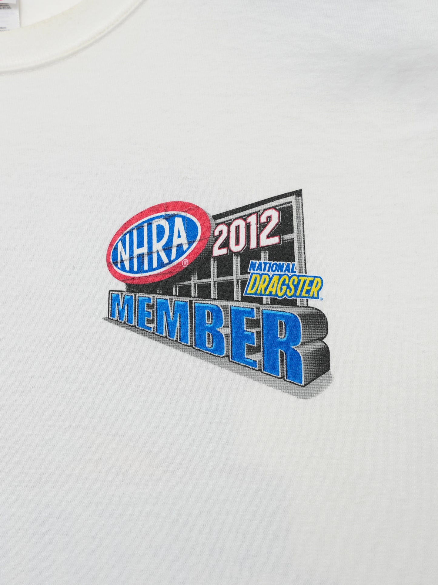USED MACHINE COLLECTION NHRA MEMBER NATIONAL DRAGSTER 2012 T-SHIRT