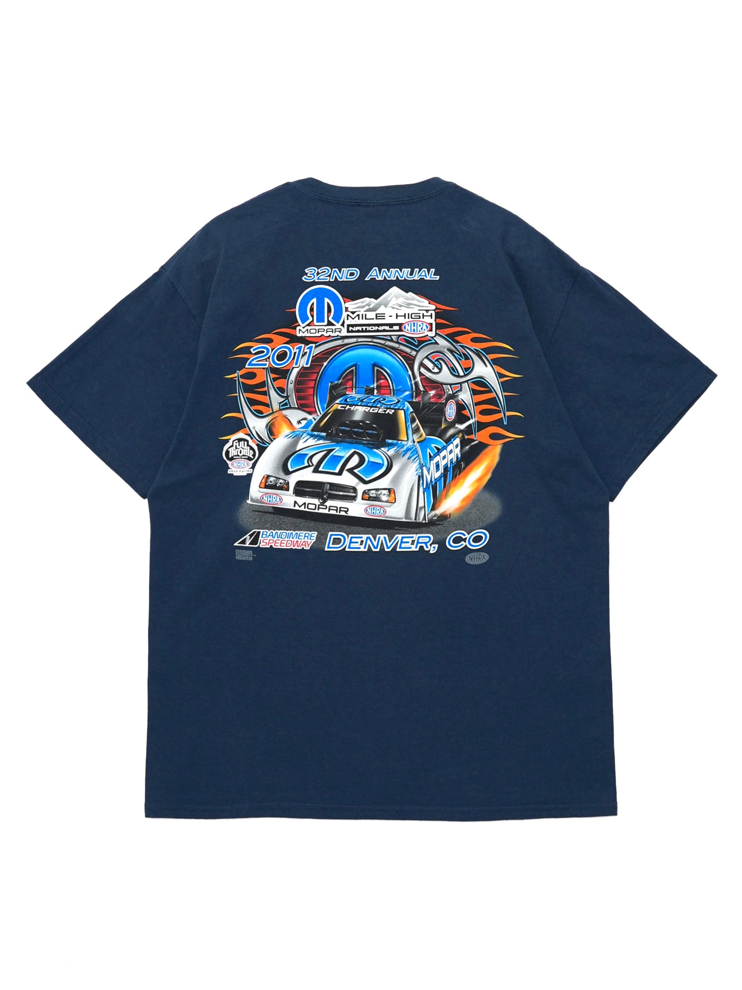USED MACHINE COLLECTION NHRA MOPAR MILE HIGH NATIONALS 2011 T-SHIRT
