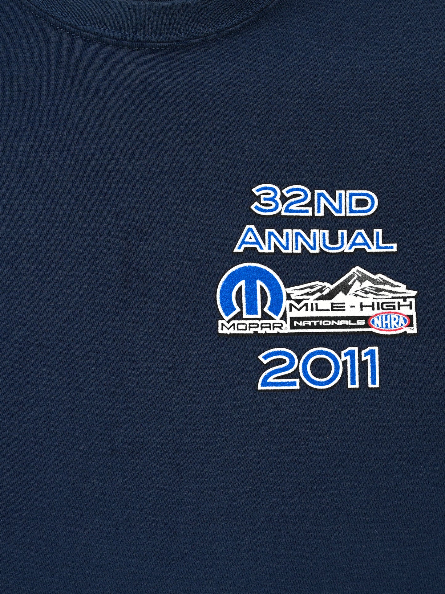 USED MACHINE COLLECTION NHRA MOPAR MILE HIGH NATIONALS 2011 T-SHIRT