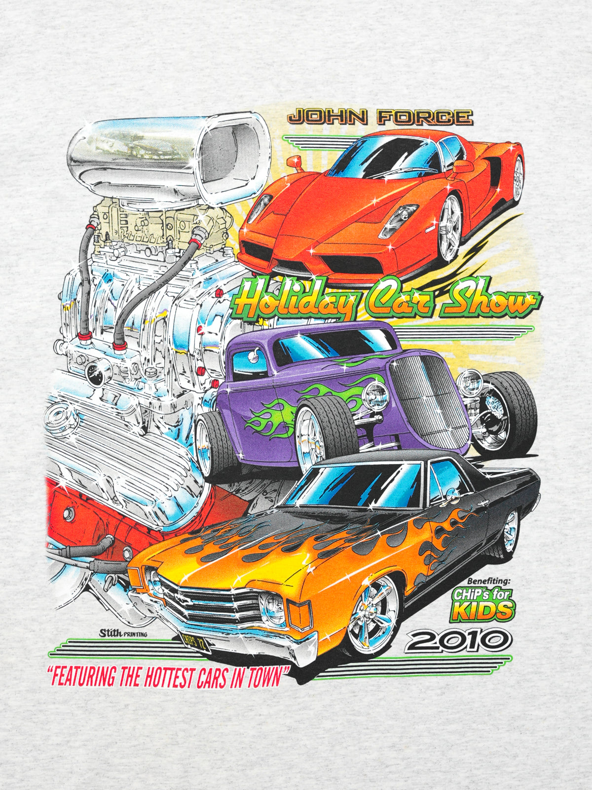 USED MACHINE COLLECTION JOHN FORCE Holiday Car Show 2010 T-SHIRT