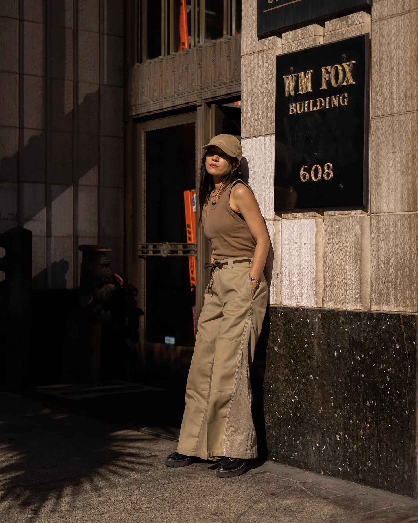 WHATEVERWORKS RECONSTRUCTED FLAIRED DOUBLE KNEE WORK PANTS