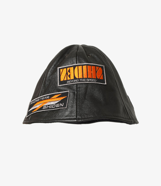 SHIDEN FW2025  MOTORCYCLE TULIP HAT COWHIDE LEATHER