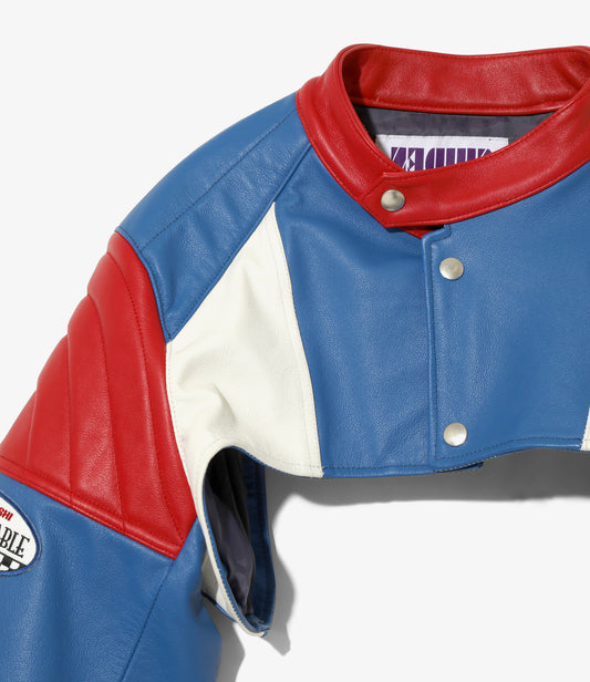 SHIDEN FW2025 MOTORCYCLE SLEEVE JACKET COWHIDE LEATHER