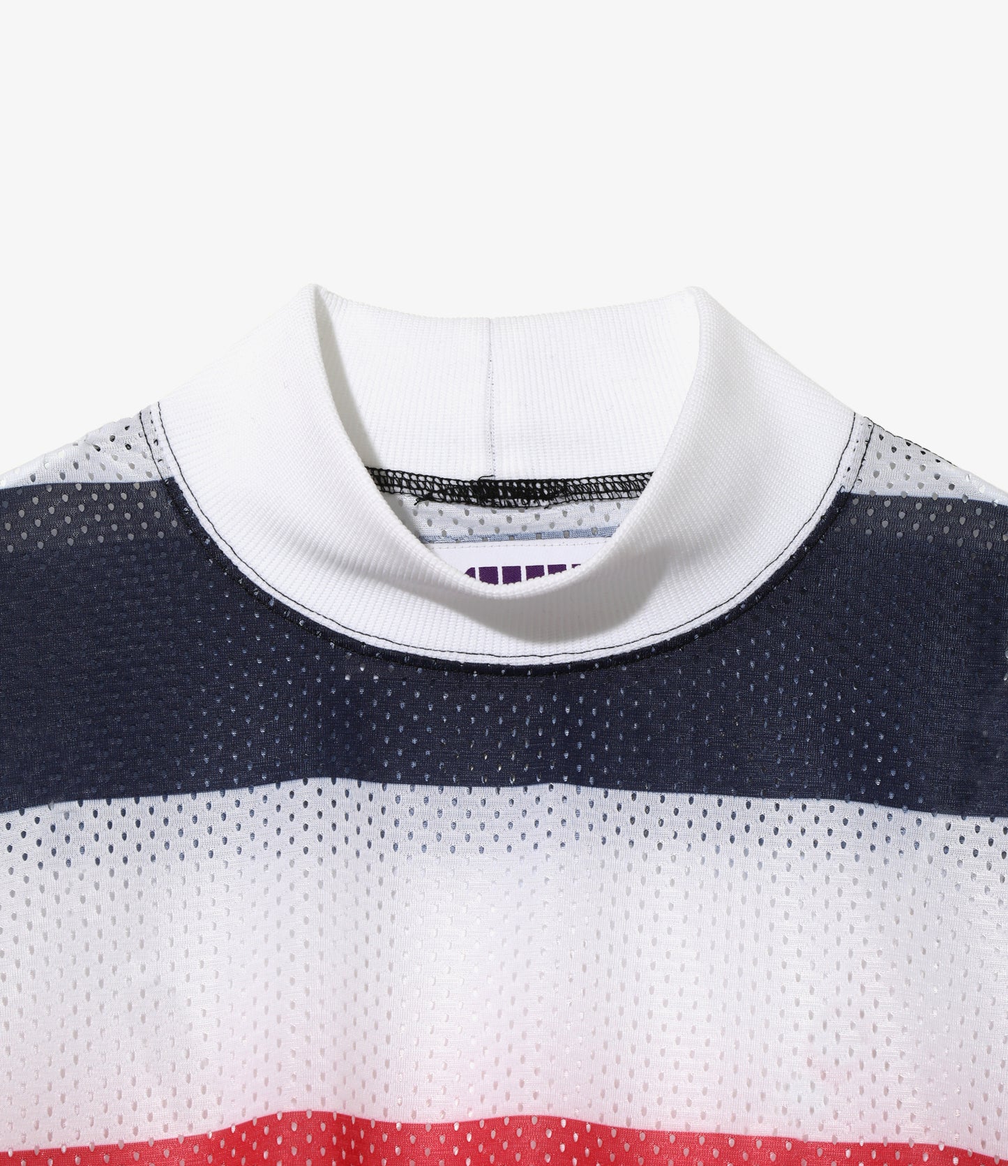 SHIDEN FW2025 L/S MOCK NECK TEE STRIPE MESH