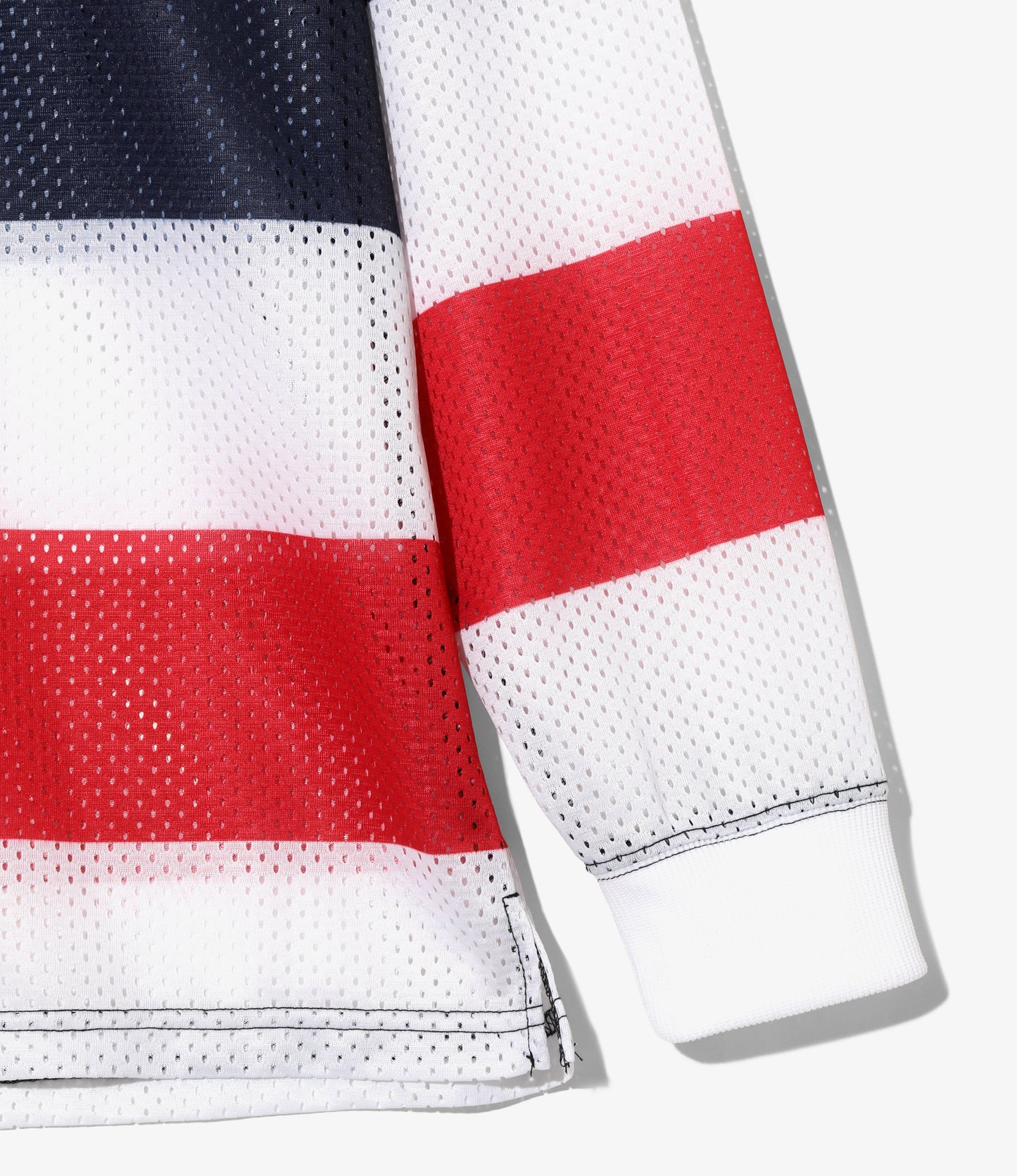 SHIDEN FW2025 L/S MOCK NECK TEE STRIPE MESH