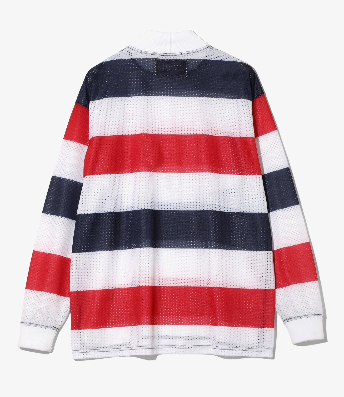 SHIDEN FW2025 L/S MOCK NECK TEE STRIPE MESH