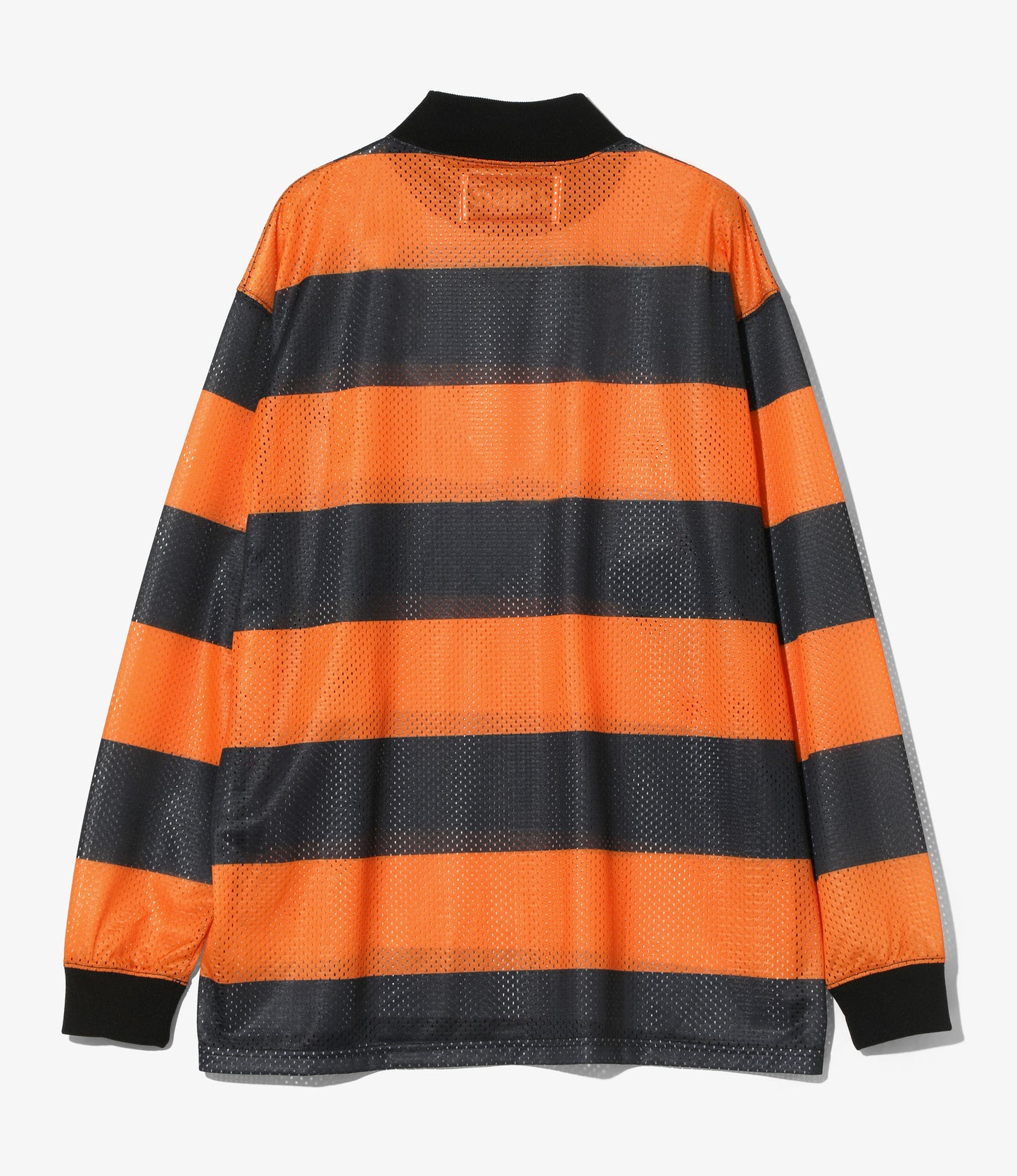 SHIDEN FW2025  L/S MOCK NECK TEE STRIPE MESH