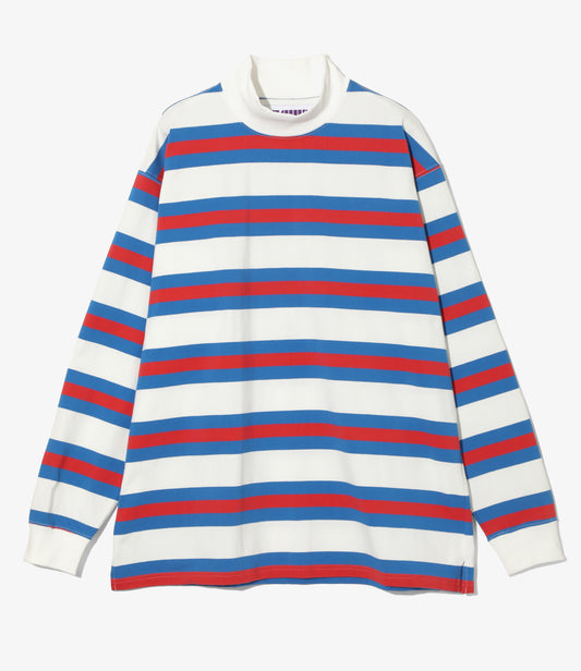 SHIDEN FW2025  L/S MOCK NECK TEE STRIPE COTTON JERSEY