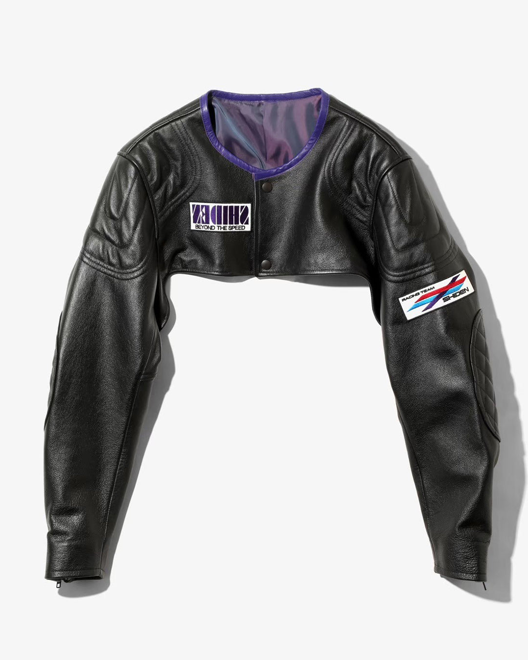 SHIDEN MOTOR CYCLE SLEEVES JACKET COWHIDE LEATHER