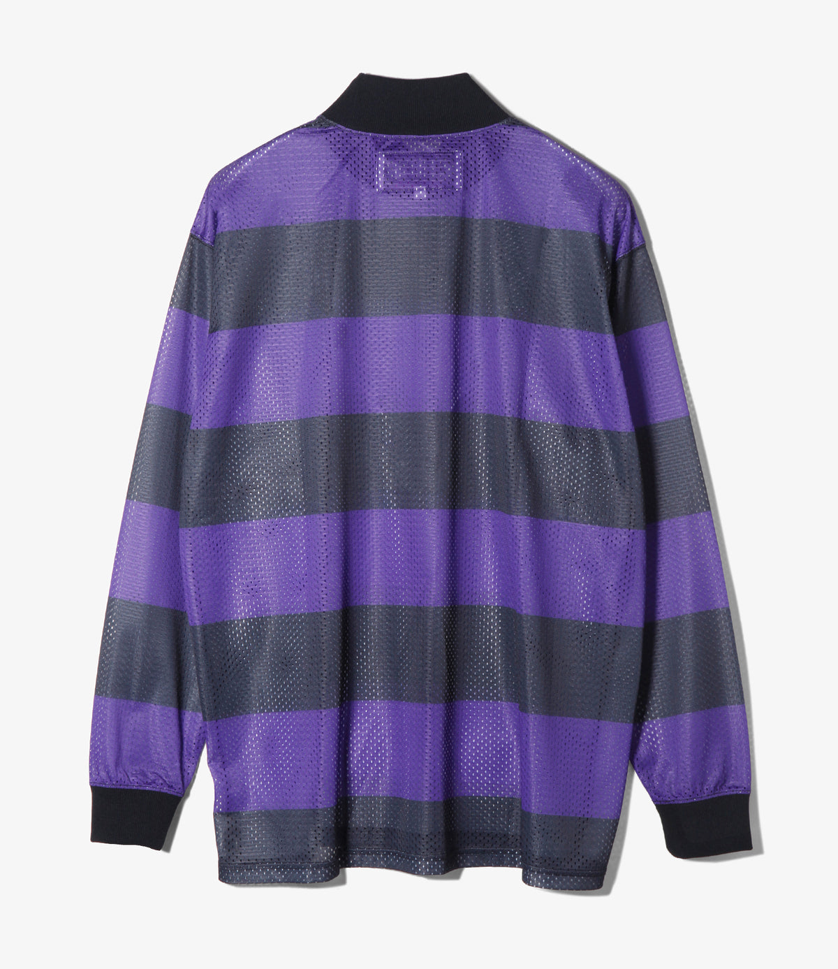 SHIDEN FW2026 L/S MOCK NECK TEE - STRIPE MESH
