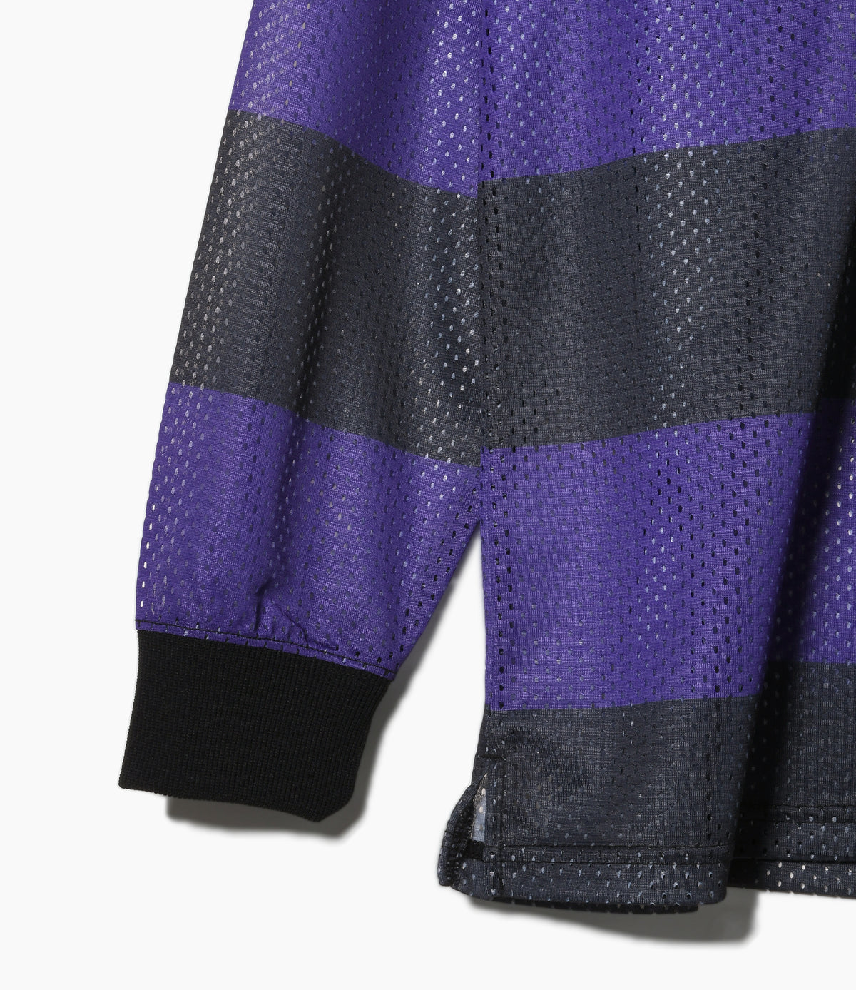 SHIDEN FW2026 L/S MOCK NECK TEE - STRIPE MESH