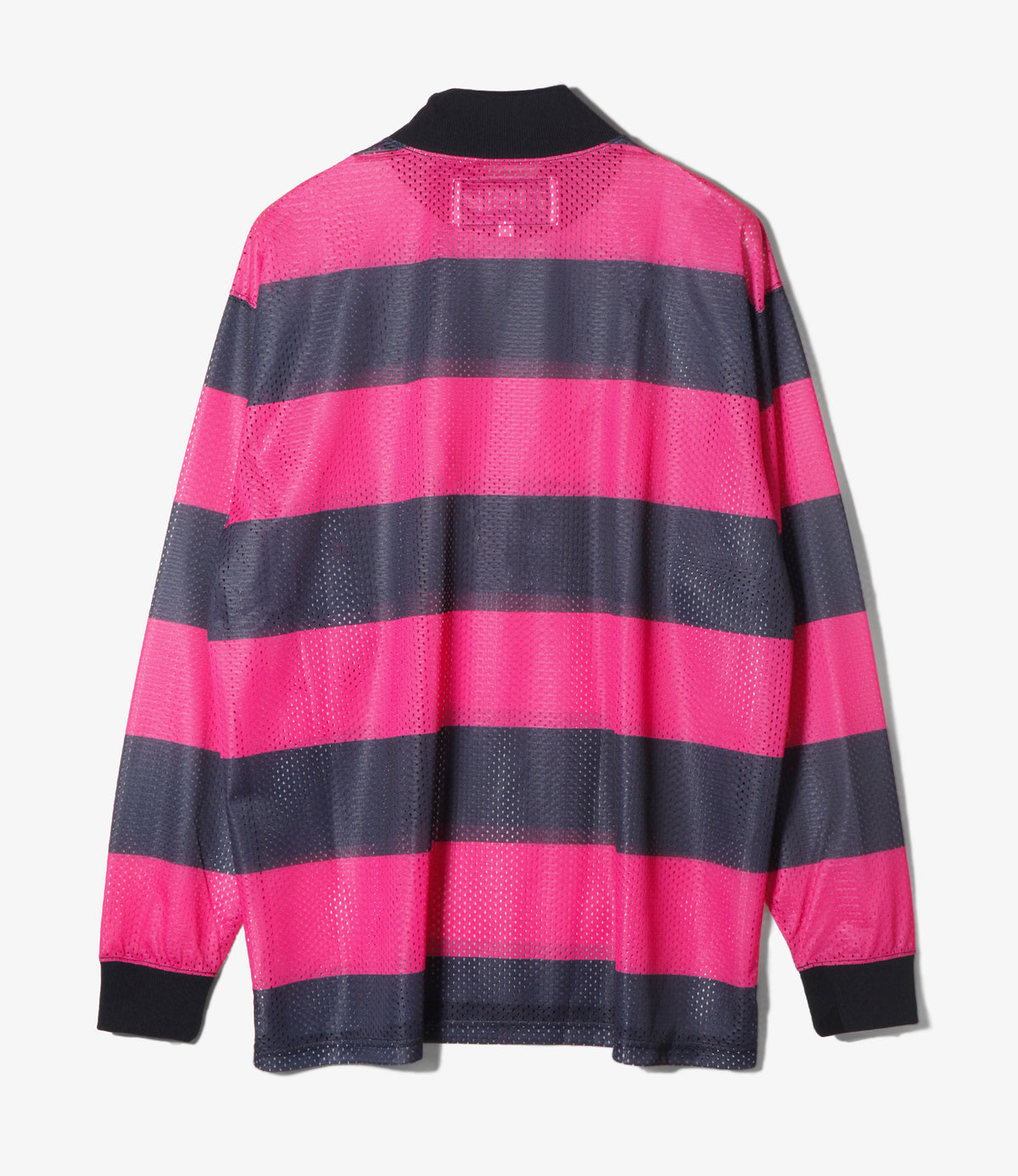 SHIDEN FW2026 L/S MOCK NECK TEE - STRIPE MESH