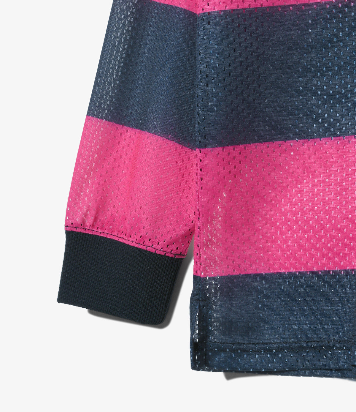 SHIDEN FW2026 L/S MOCK NECK TEE - STRIPE MESH