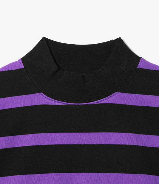 SHIDEN FW2026 L/S MOCK NECK TEE - COTTON STRIPE JERSEY