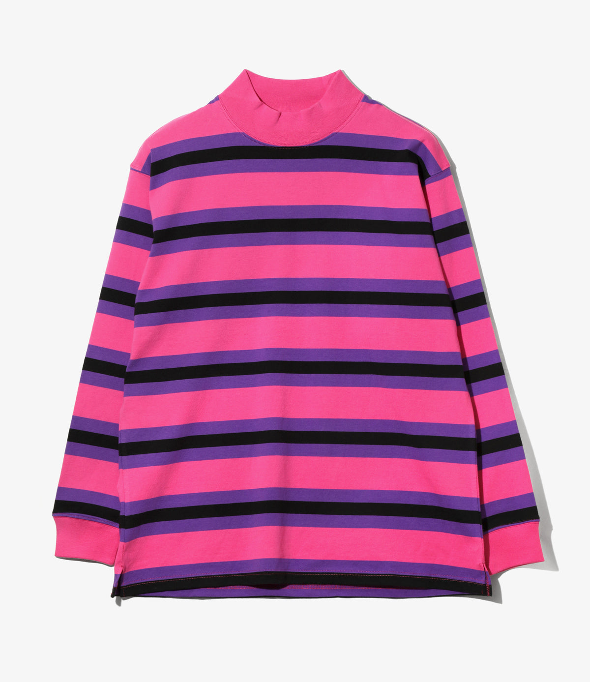 SHIDEN FW2026 L/S MOCK NECK TEE - COTTON STRIPE JERSEY