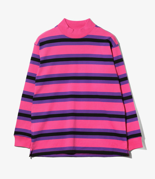 SHIDEN FW2026 L/S MOCK NECK TEE - COTTON STRIPE JERSEY
