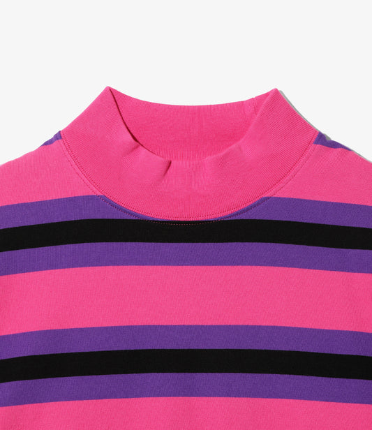 SHIDEN FW2026 L/S MOCK NECK TEE - COTTON STRIPE JERSEY