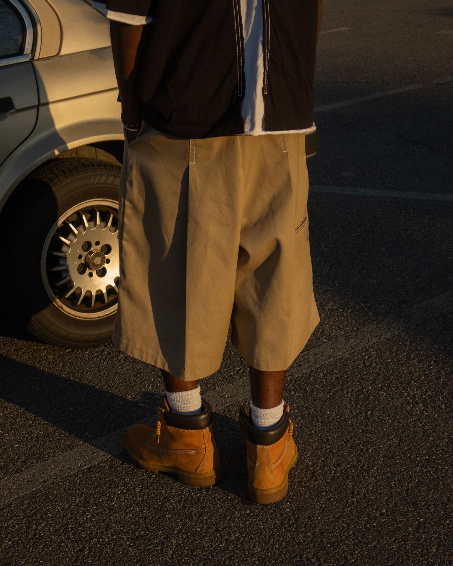 WHATEVERWORKS RECONSTRUCTED BAGGY WORK SHORTS